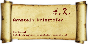 Arnstein Krisztofer névjegykártya